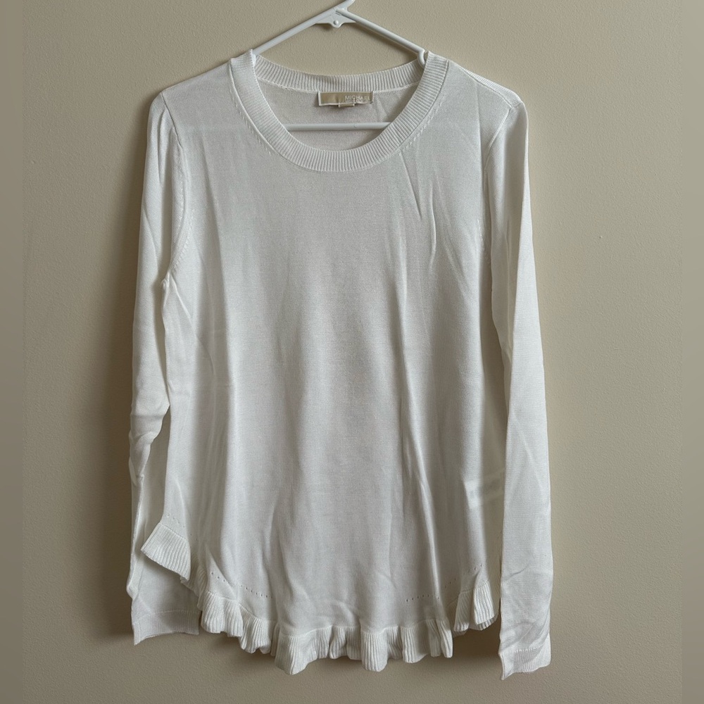 Michael Kors Long Sleeve Ruffle Top